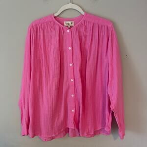 Mille Florian Shirt Carnation Pink Double Cotton Gauze XL